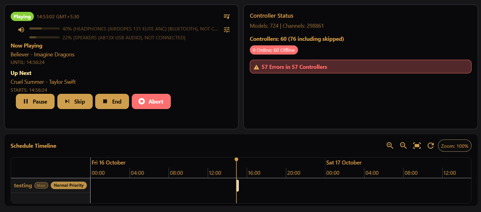 Player screen