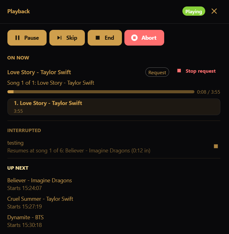 Playback details